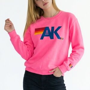AK Nation Crewneck Pink Sweatshirt Neon Small - XXL NWT